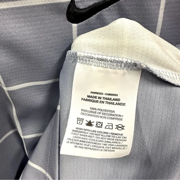 Nike Dri Fit Light Blue and White Embroidered Swoosh Logo Polo Shirt Mens XXL - Picture 5 of 6